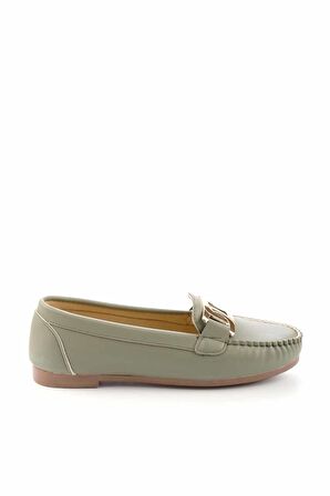 Bambi Yesil  Kadın Loafer Ayakkabi K01542166609