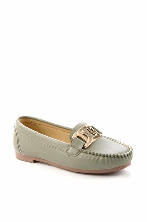 Bambi Yesil  Kadın Loafer Ayakkabi K01542166609