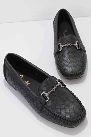Bambi Siyah  Kadın Loafer Ayakkabi K01542030710