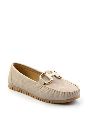 Bej Kot  Kadın Loafer Ayakkabı K01542010737