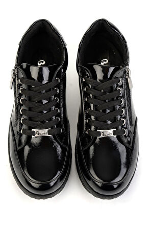 Siyah Hakiki Deri Kadın Casual Ayakkabı K01586373312