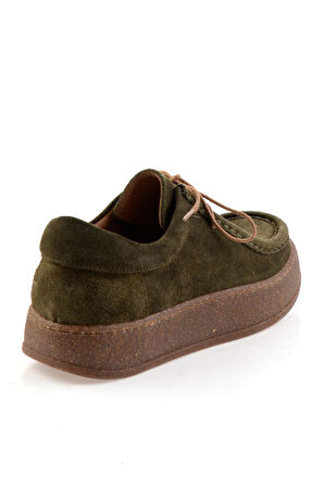 Haki Hakiki Deri Kadın Casual Ayakkabı K01586010402