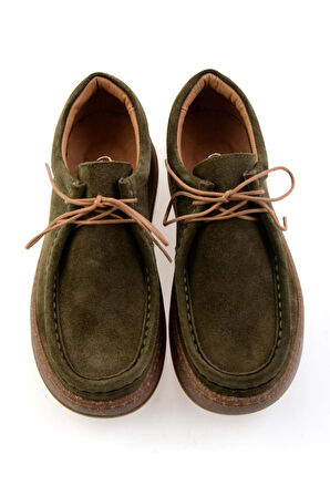 Haki Hakiki Deri Kadın Casual Ayakkabı K01586010402