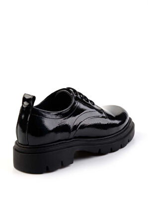 Siyah Kırışık Rugan  Kadın Casual Ayakkabı K01638037008