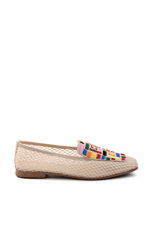 Bej Çok Renkli  Kadın Babet K01641021122