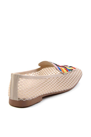 Bej Çok Renkli  Kadın Babet K01641021122