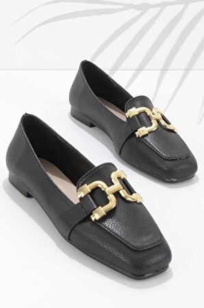 Bambi Siyah  Kadın Loafer Ayakkabi K01641166109