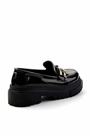 Siyah Rugan   Kadın Loafer Ayakkabı K01641015508