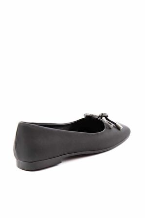 Bambi Siyah Nubuk  Kadın Loafer Ayakkabi K01641121201