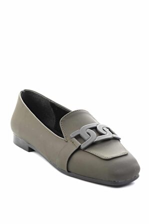 Bambi Mat Haki  Kadın Loafer Ayakkabi K01641165709