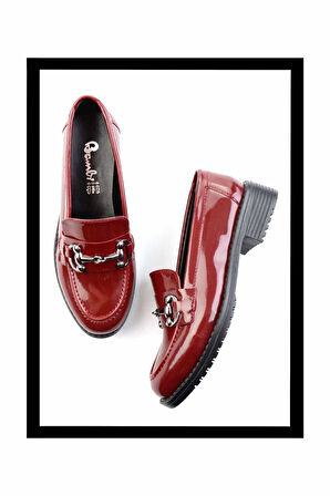 Bordo Rugan  Kadın Loafer Ayakkabı K01641012008