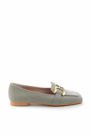 Bambi Su Yesili Nubuk  Kadın Loafer Ayakkabi K01641166101