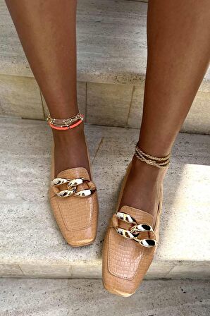 Bambi Turuncu Rugan  Kadın Loafer Ayakkabi K01641166311