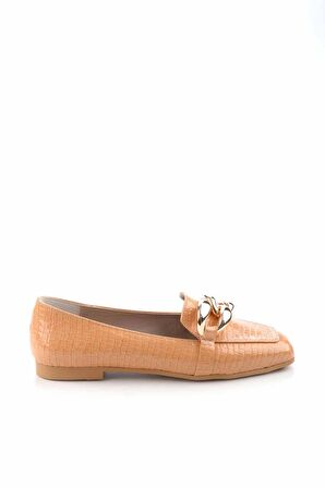 Bambi Turuncu Rugan  Kadın Loafer Ayakkabi K01641166311