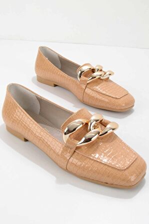 Bambi Turuncu Rugan  Kadın Loafer Ayakkabi K01641166311