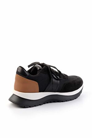 Siyah Hakiki Deri Kadın Sneaker K01673120103