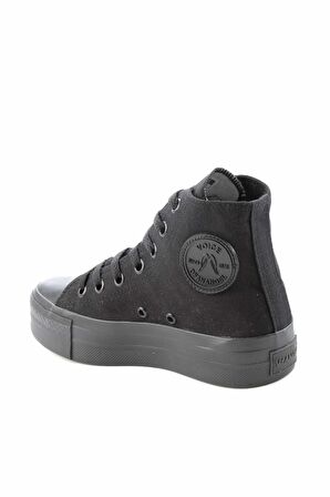 Bambi Siyah Keten  Kadın Casual Ayakkabi K01688010518