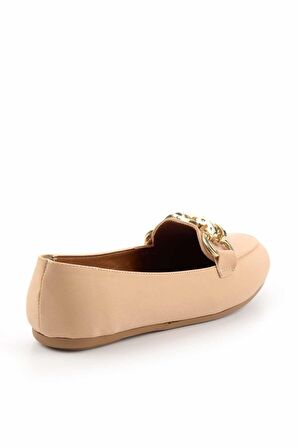 Mat Nude Saten  Kadın Loafer Ayakkabı K01688020738
