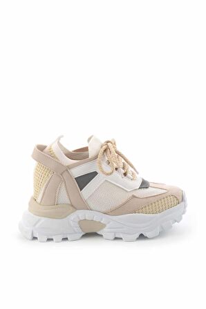 Bambi Bej Triko  Kadın Sneaker K01703087582