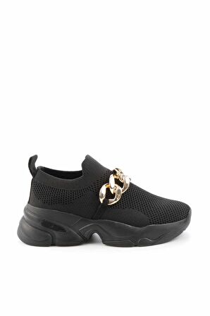 Bambi Siyah Triko  Kadın Sneaker K01718005182