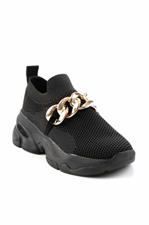 Bambi Siyah Triko  Kadın Sneaker K01718005182