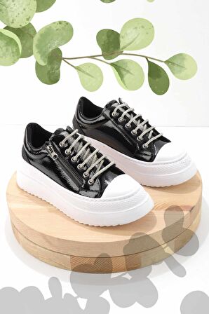 Siyah Rugan  Kadın Sneaker K01763089708