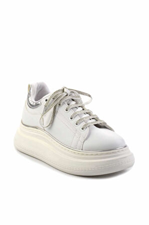 Beyaz Lame  Kadın Sneaker K01776431009