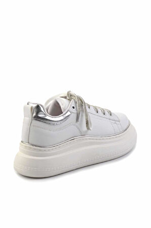 Beyaz Lame  Kadın Sneaker K01776431009
