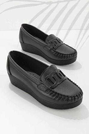 Bambi Siyah  Kadın Loafer Ayakkabi K01797002109