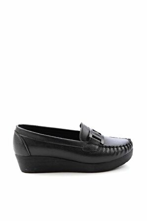 Bambi Siyah  Kadın Loafer Ayakkabi K01797002109