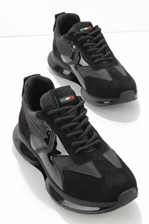 Bambi Siyah Siyah Süet  Kadın Sneaker K01791081702