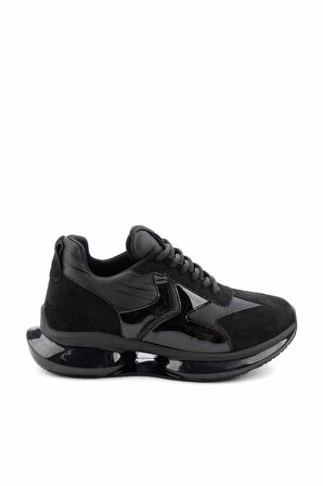 Bambi Siyah Siyah Süet  Kadın Sneaker K01791081702