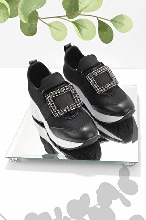 Bambi Siyah Streç  Kadın Sneaker K01791089017