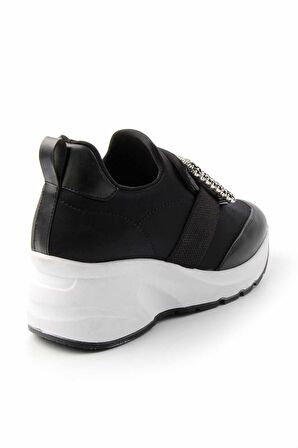 Bambi Siyah Streç  Kadın Sneaker K01791089017