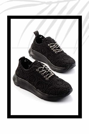 Siyah Örgü  Kadın Casual Ayakkabı K01792015316