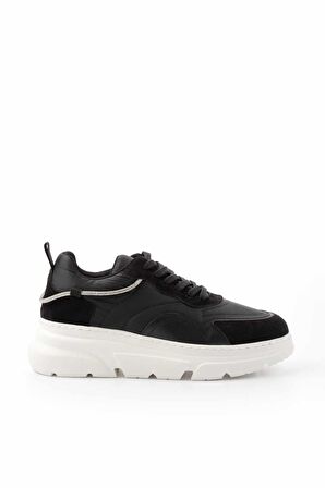 Siyah Beyaz Paraşüt  Kadın Sneaker K01791070367