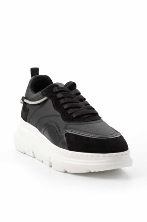 Siyah Beyaz Paraşüt  Kadın Sneaker K01791070367