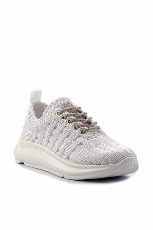 Beyaz Lame  Kadın Sneaker K01792015116