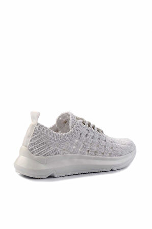 Beyaz Lame  Kadın Sneaker K01792015116