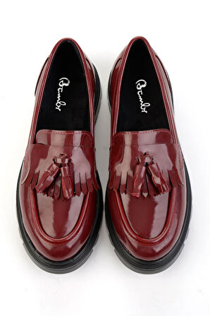 Bordo  Kadın Loafer Ayakkabı K01823060898