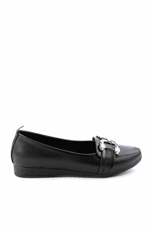 Bambi Siyah  Kadın Loafer Ayakkabi K01823020309