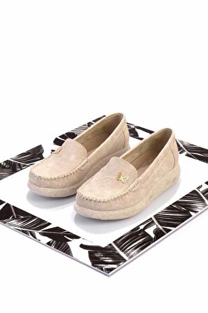 Bej Nubuk  Kadın Loafer Ayakkabı K01823016001