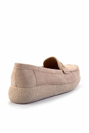 Bej Nubuk  Kadın Loafer Ayakkabı K01823016001