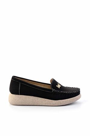 Siyah Nubuk  Kadın Loafer Ayakkabı K01823016001