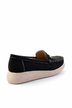 Siyah Nubuk  Kadın Loafer Ayakkabı K01823016001