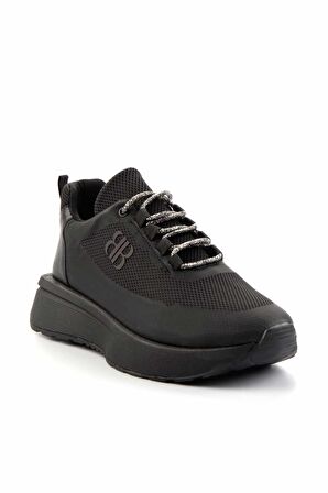 Siyah Platin Taşlı  Kadın Sneaker K01824212122