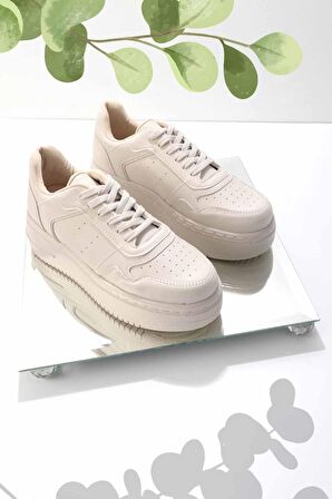 Bambi Ekru  Kadın Sneaker K01836000609