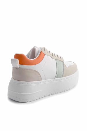 Bambi Beyaz Turuncu  Kadın Sneaker K01836001309