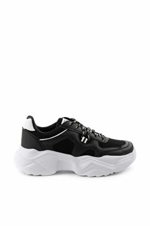 Bambi Siyah Beyaz  Kadın Sneaker K01876014309