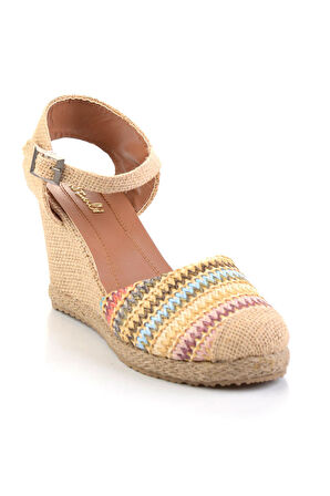 Çok Renkli  Kadın Dolgu Topuklu Ayakkabı K01874055565